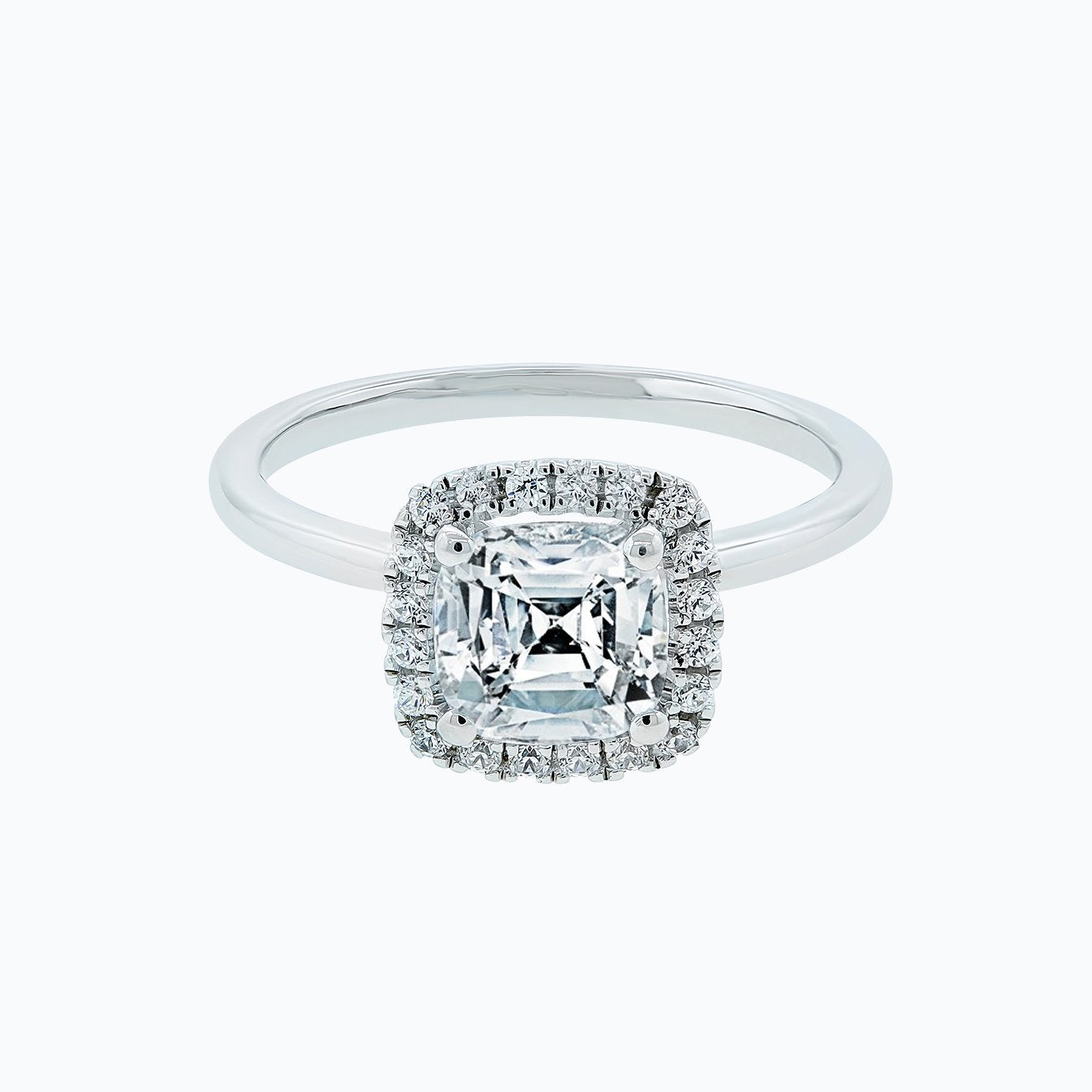 1.50 CT Cushion Halo  Lab Grown Diamond Engagement Ring