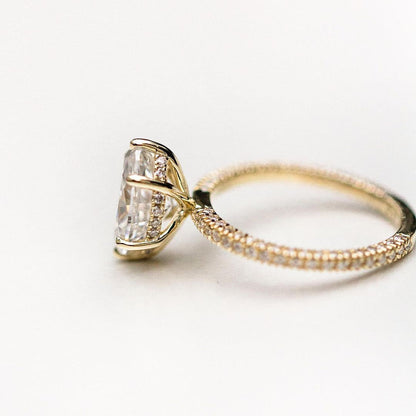 2.5 CT Oval Hidden Halo & Pave Lab Grown Diamond Engagement Ring