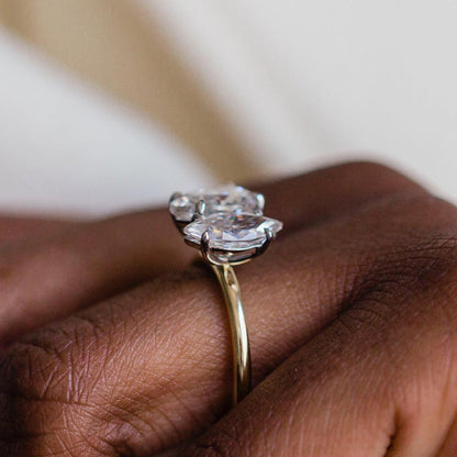 3.45 TCW Pear & Marquise Toi Et Moi Lab Grown Diamond Engagement Ring