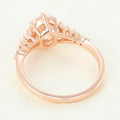 1.33 CT Oval Pave Lab-Grown Diamond Engagement Ring