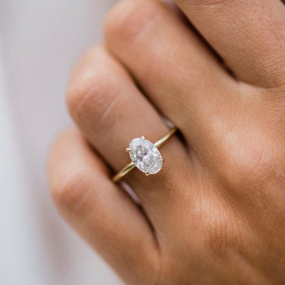 1.85 CT Oval Solitaire Lab Grown Diamond Engagement Ring