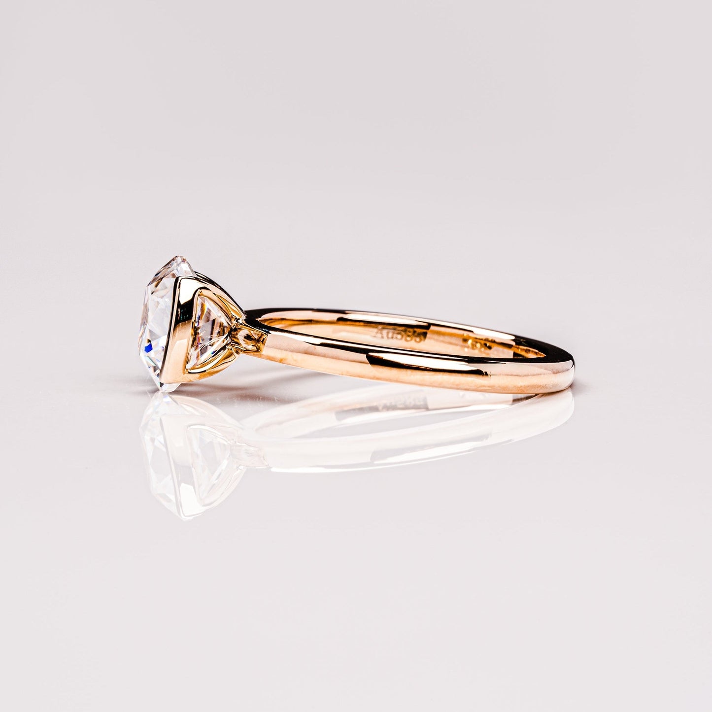 2.54 CT Cushion Solitaire & Half Bezel Moissanite Engagement Ring