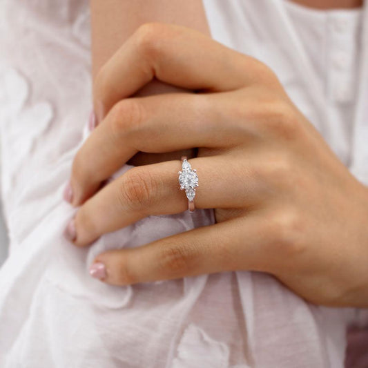 1.5 CT Round Pave Lab Grown Diamond Engagement Ring