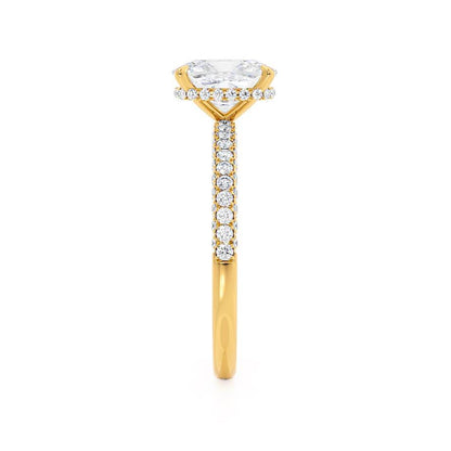 3.34 CT Elongated Cushion Hidden Halo & Pave Lab Grown Diamond Engagement Ring