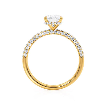 3.34 CT Elongated Cushion Hidden Halo & Pave Lab Grown Diamond Engagement Ring