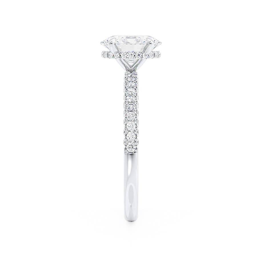 2 CT Oval Pave Lab Grown Diamond Engagement Ring