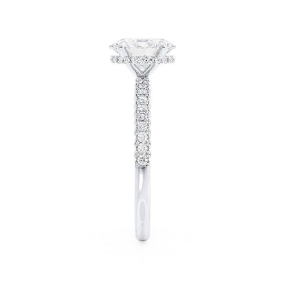2 CT Oval Pave Lab Grown Diamond Engagement Ring