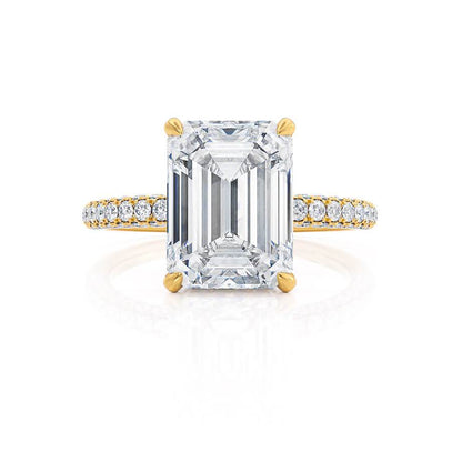 1.75 CT Emerald Pave Lab Grown Diamond Engagement Ring