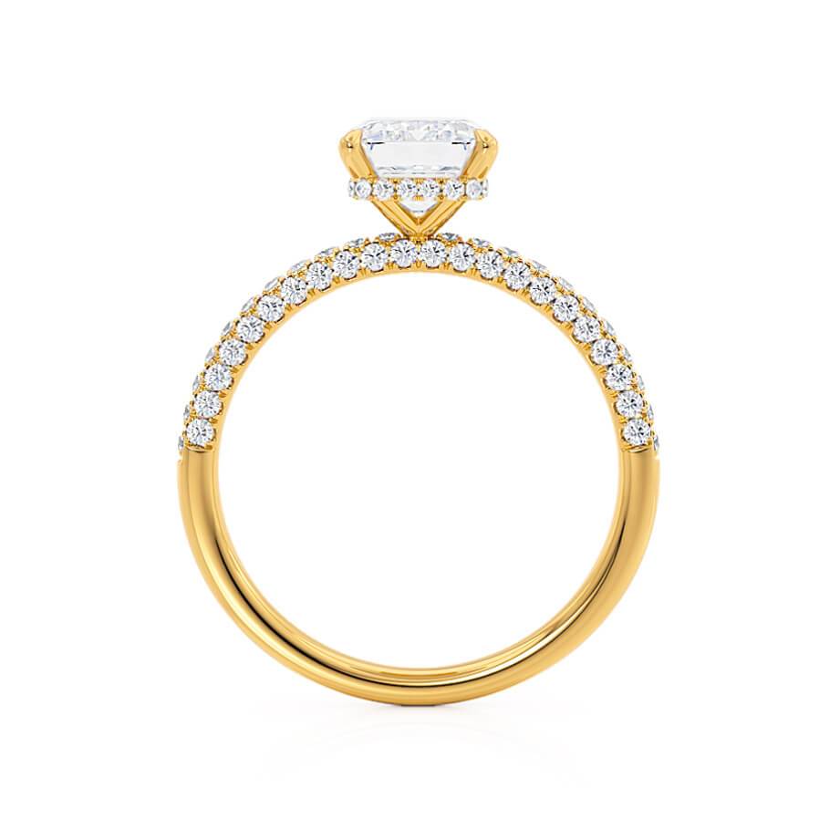 1.75 CT Emerald Pave Lab Grown Diamond Engagement Ring