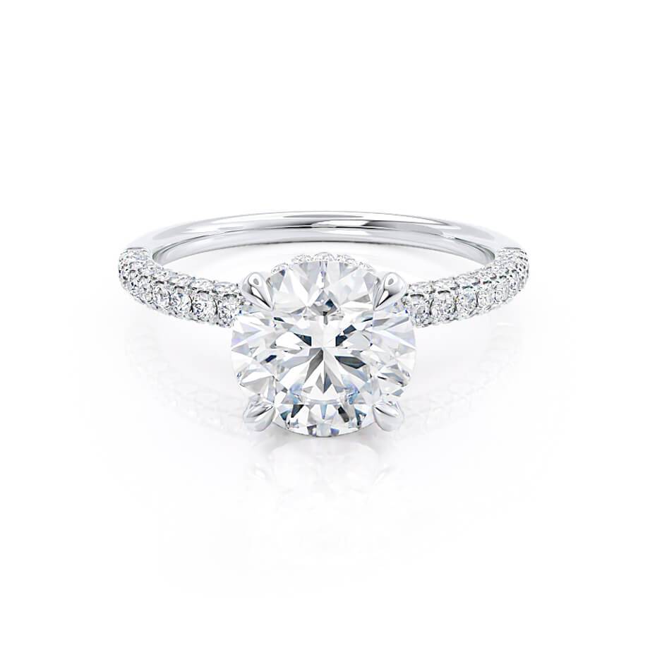 1.5 CT Round Pave Lab Grown Diamond Engagement Ring