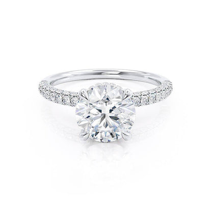 1.5 CT Round Pave Lab Grown Diamond Engagement Ring