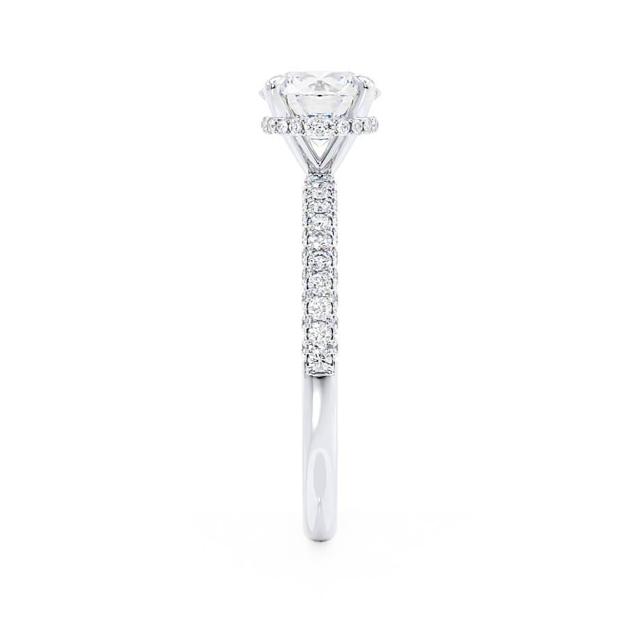 1.5 CT Round Pave Lab Grown Diamond Engagement Ring