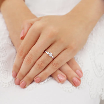 0.5 CT Round Solitaire Lab Grown Diamond Engagement Ring