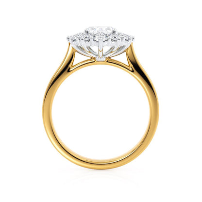 2.1 CT Oval Halo Lab Grown Diamond Engagement Ring