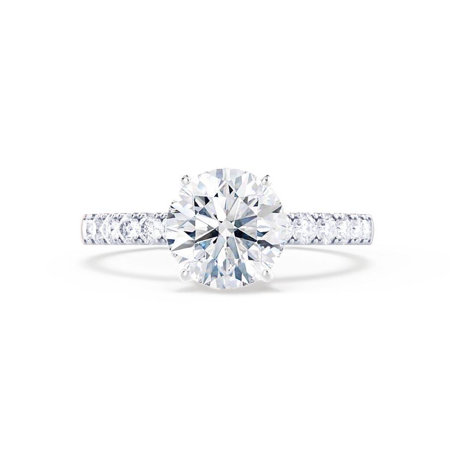 1.2 CT Round Pave Lab Grown Diamond Engagement Ring