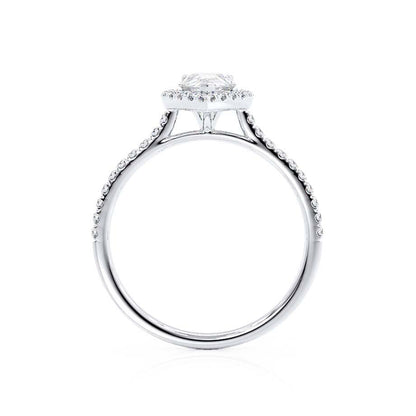 1.92 CT Pear Halo & Pave Lab Grown Diamond Engagement Ring