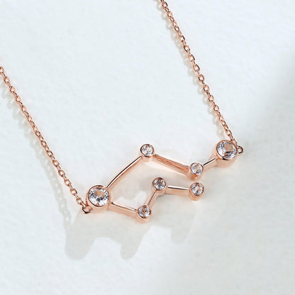 0.69 TCW Round Moissanite Gemini-Zodiac Sign Necklace