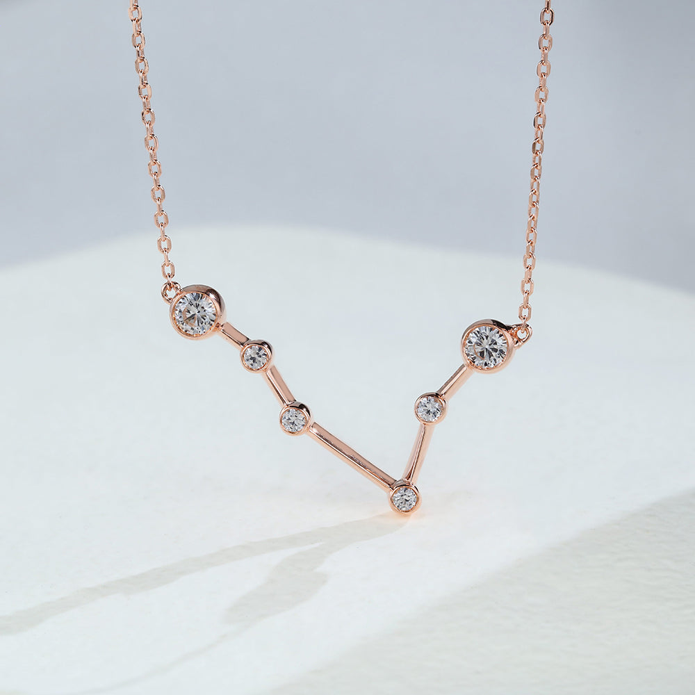 0.69 TCW Round Moissanite Pisces-Zodiac Sign Necklace