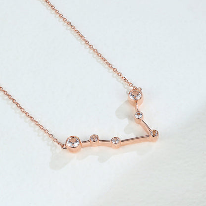 0.69 TCW Round Moissanite Pisces-Zodiac Sign Necklace