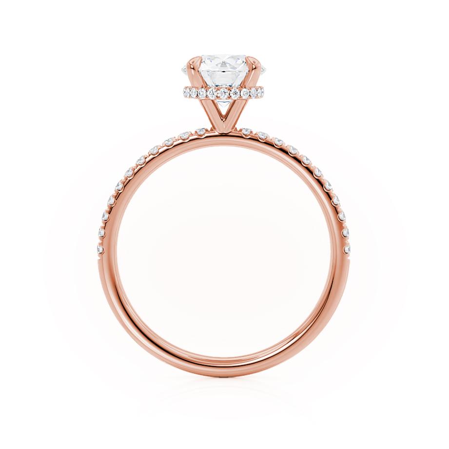 1 CT Round Hidden Halo & Pave Lab Grown Diamond Engagement Ring