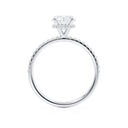 1 CT Round Hidden Halo & Pave Lab Grown Diamond Engagement Ring