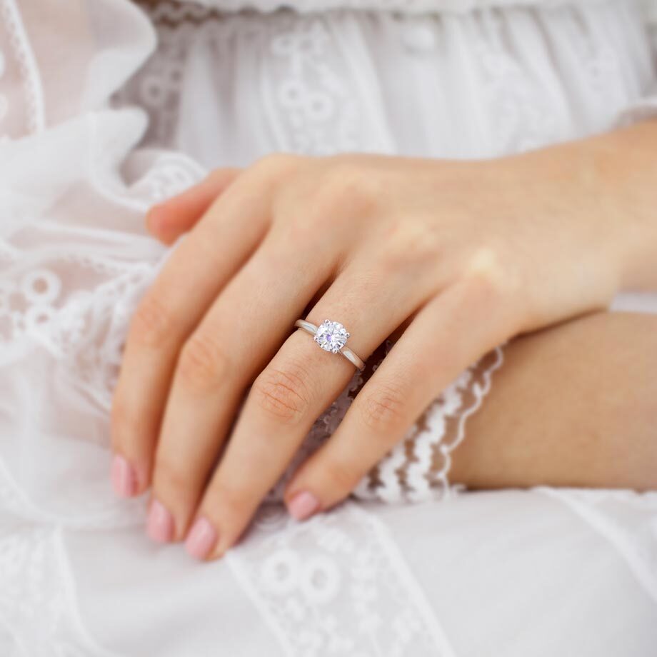 1.2 CT Round Solitaire  Lab Grown Diamond Engagement Ring