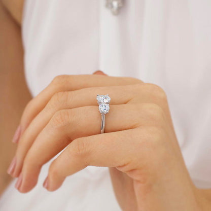 1.5 CT Round Three Stone Lab Grown Diamond Engagement Ring