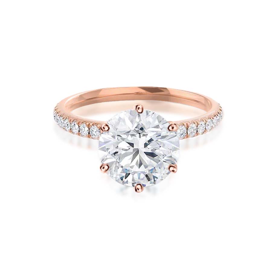 2.2 CT Round Pave Lab Grown Diamond Engagement Ring