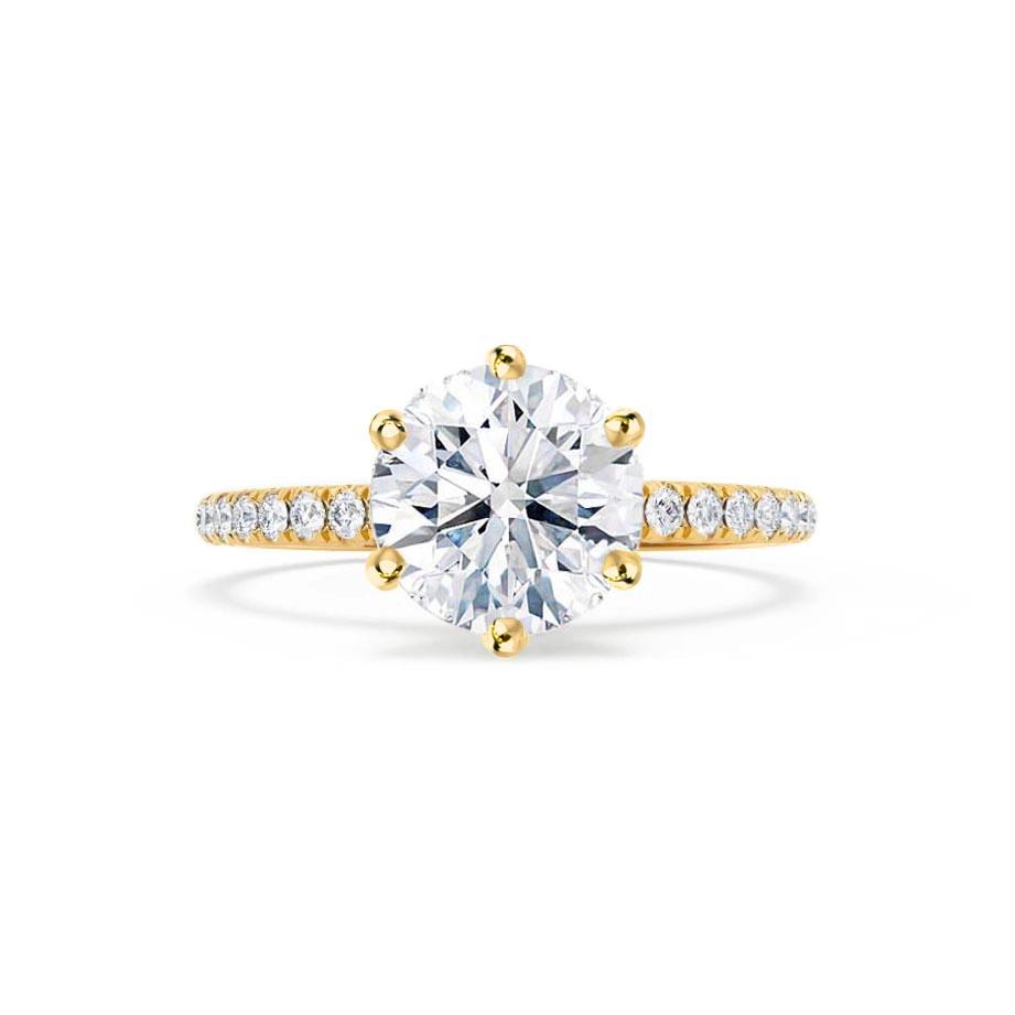 2.2 CT Round Pave Lab Grown Diamond Engagement Ring
