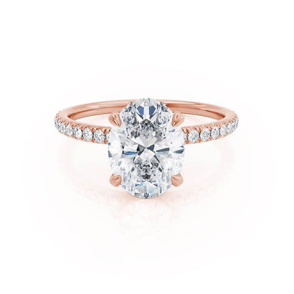 1.5 CT Oval Hidden Halo & Pave Lab Grown Diamond Engagement Ring