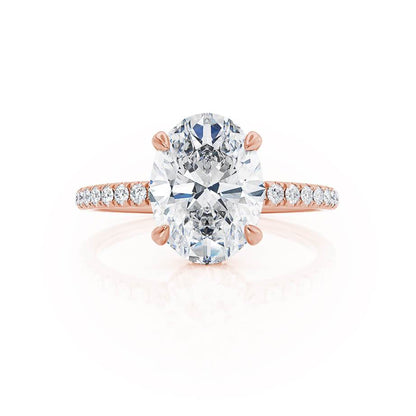 1.5 CT Oval Hidden Halo & Pave Lab Grown Diamond Engagement Ring