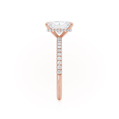 1.8 CT Radiant Hidden Halo & Pave Lab Grown Diamond Engagement Ring