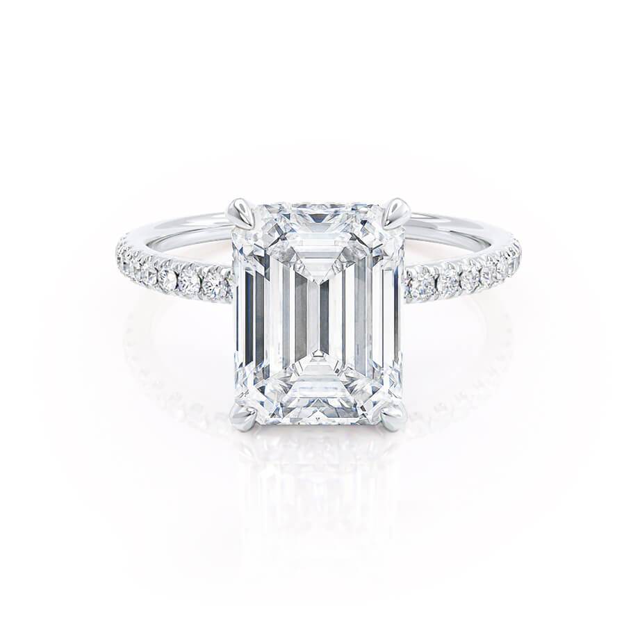 1.75 CT Emerald Pave Lab Grown Diamond Engagement Ring