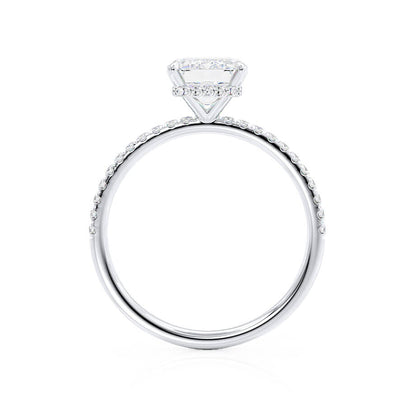 1.75 CT Emerald Pave Lab Grown Diamond Engagement Ring