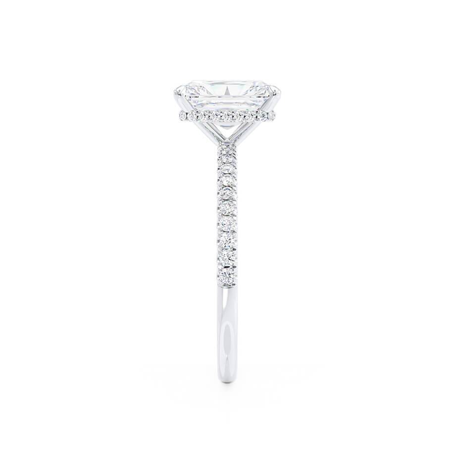 1.8 CT Radiant Hidden Halo & Pave Lab Grown Diamond Engagement Ring