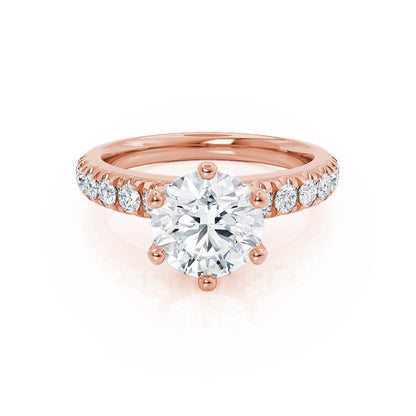 1.9 CT Round Pave Lab Grown Diamond Engagement Ring