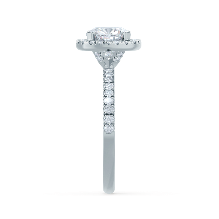 1.3 CT Cushion Halo & Pave Lab Grown Diamond Engagement Ring