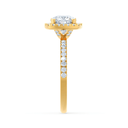 1.7 CT Cushion Halo & Pave Lab Grown Diamond Engagement Ring