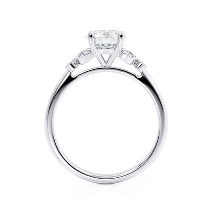 1.5 CT Round Cluster Lab Grown Diamond Engagement Ring