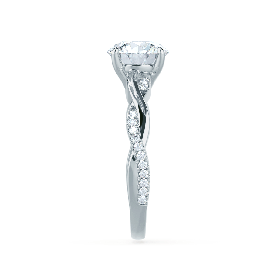 1.5 CT Oval Twisted Pave Lab Grown Diamond Engagement Ring