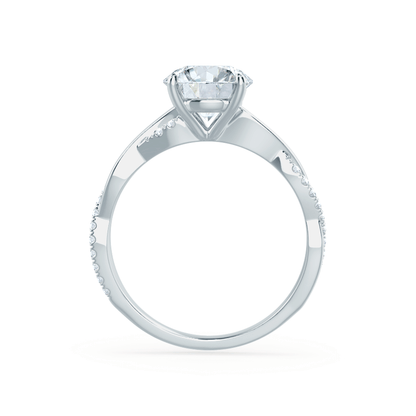 1.5 CT Oval Twisted Pave Lab Grown Diamond Engagement Ring