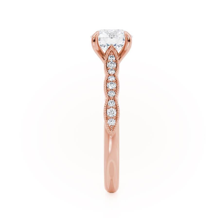 1 CT Round Pave Lab Grown Diamond Engagement Ring