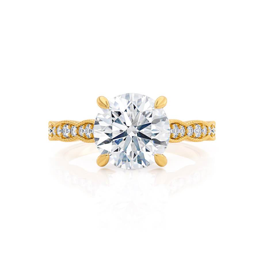 1.2 CT Round Pave Lab Grown Diamond Engagement Ring