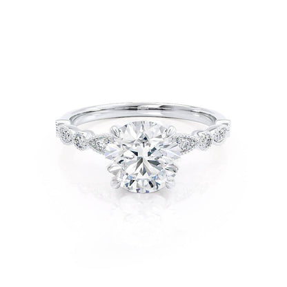 1 CT Round Pave Lab Grown Diamond Engagement Ring