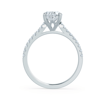 3 CT Oval Pave Lab Grown Diamond Engagement Ring