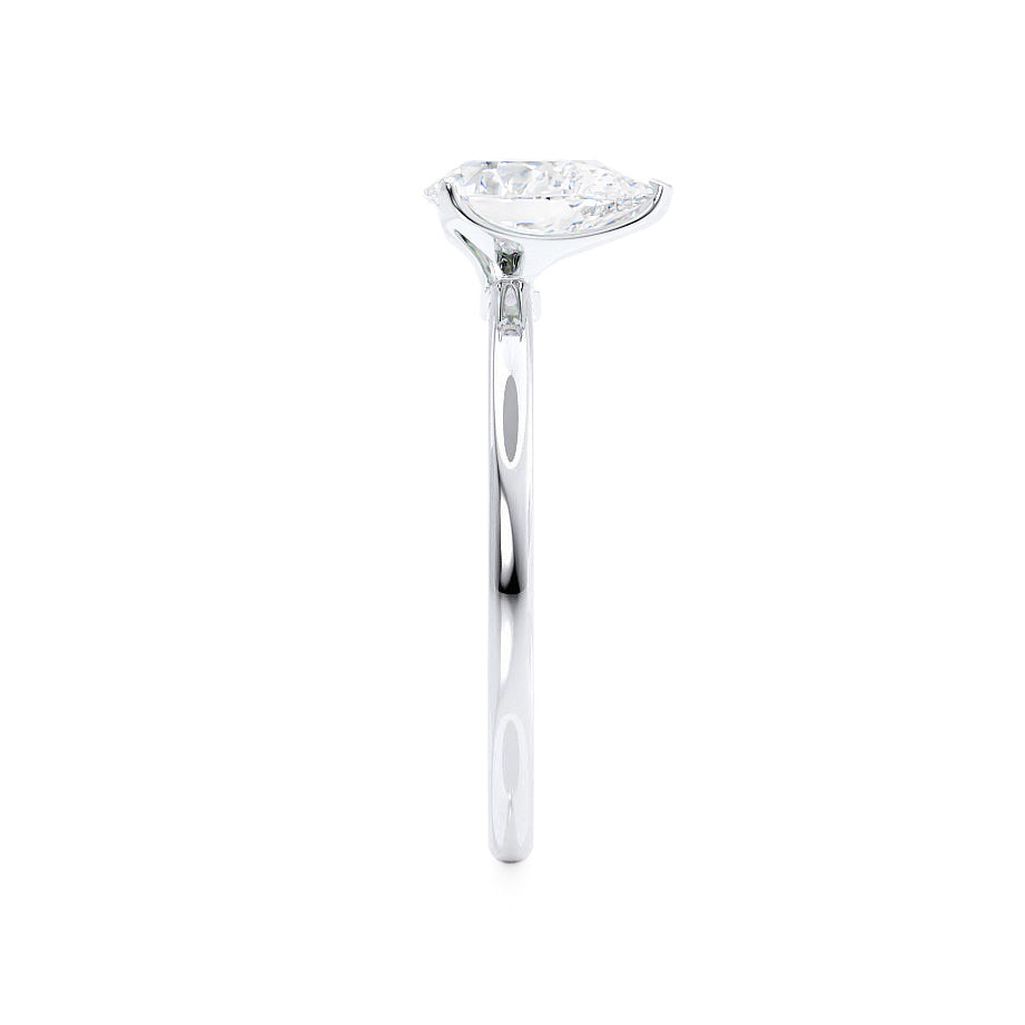 0.94 CT Pear Solitaire Lab Grown Diamond Engagement Ring