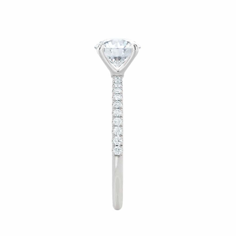 1 CT Round Pave Lab Grown Diamond Engagement Ring