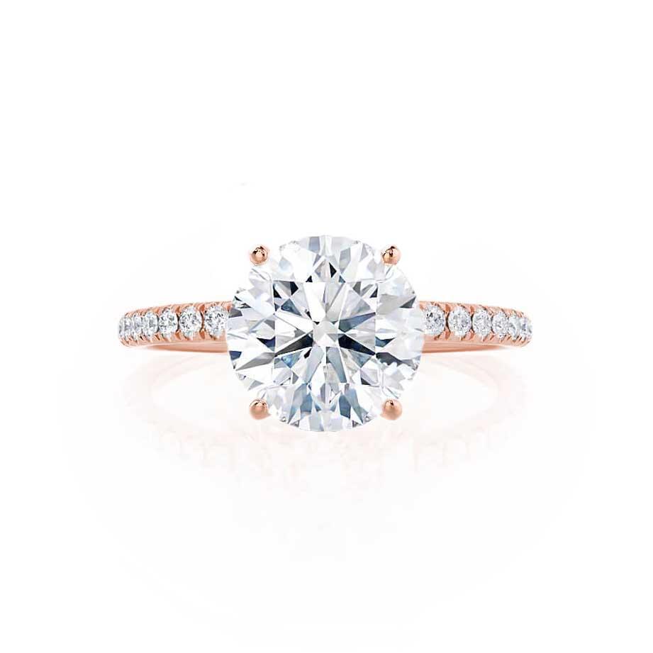 1 CT Round Pave Lab Grown Diamond Engagement Ring