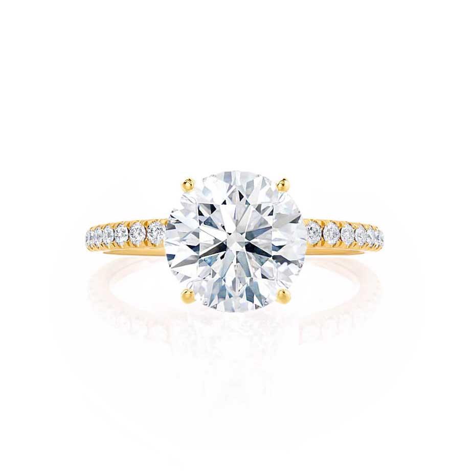1.5 CT Round Pave Lab Grown Diamond Engagement Ring