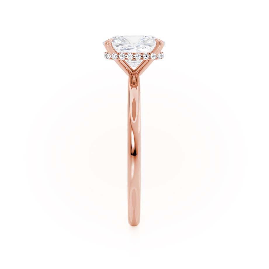 1.5 CT Elongated Cushion Hidden Halo Lab Grown Diamond Engagement Ring